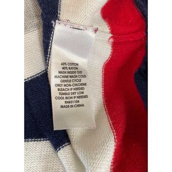 Crown & Ivy Multicolor Striped Knit Sweater w/Back Zipper Closure Womens Size S - Picture 8 of 8